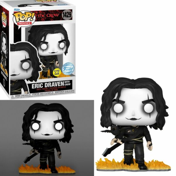 Funko Pop The Crow Eric Draven With Crow 1429 Glows In The Dark Exc